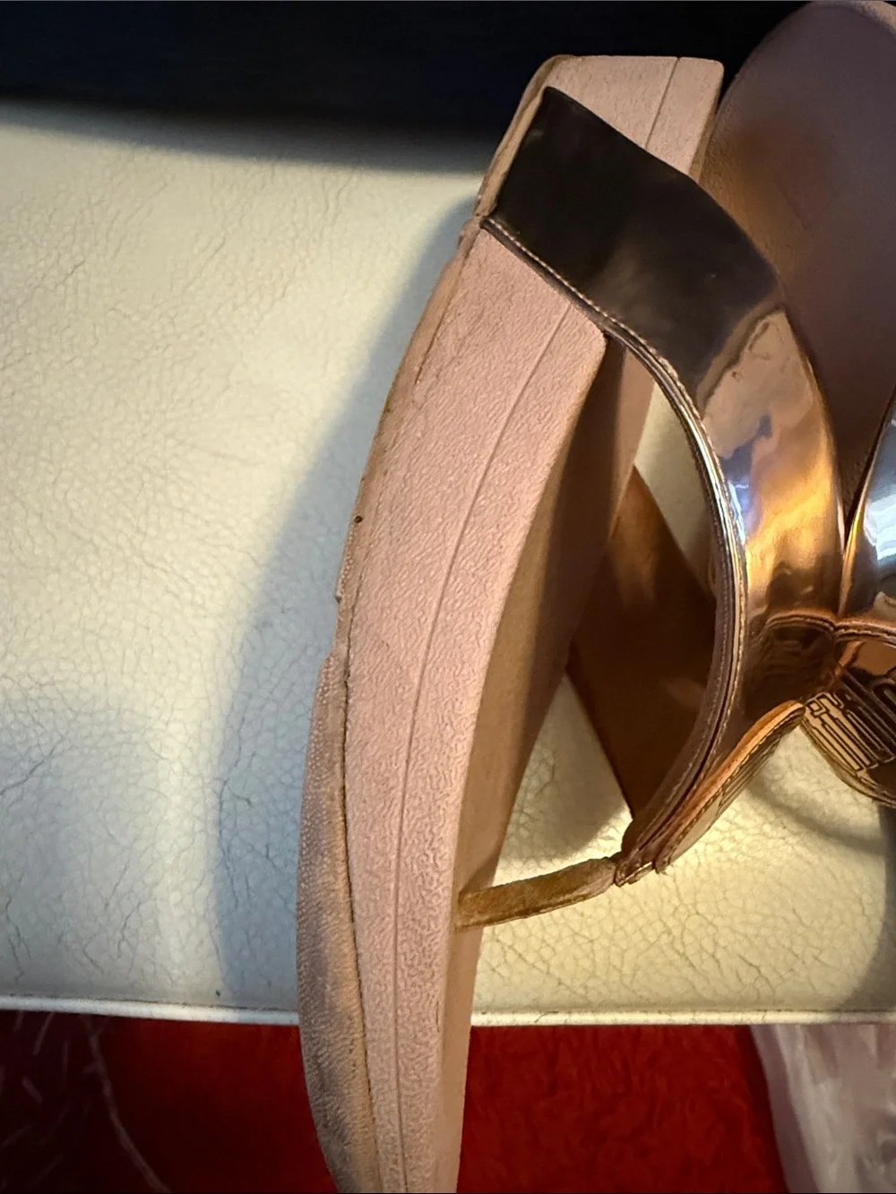 Fitflop Women's Metallic Rose Gold Slide Sandals - Picture 5 of 13